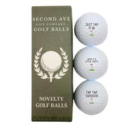 Second Ave Pack of 3 Joke Funny Happy Golf Balls Just Tap It In Father's Day Christmas Birthday Golfer Gift