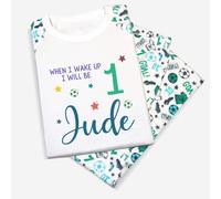 Second Ave Personalised When I Wake Up Birthday Football Print Children's Kids Boys or Girls Pyjamas PJ's Multi