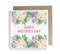 Second Ave Pink Flowers Square Card Mum Nan Grandma Mother's Day Card