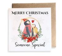 Second Ave Someone Special Penguin Love Square Card Christmas Xmas Holiday Festive Greetings Card