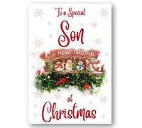 Second Ave Son Christmas Red Holly Snowman Xmas Holiday Festive Greetings Card
