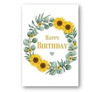 Second Ave Sunflower Cute Happy Birthday Card Greetings Card For Her Female Friend