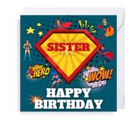 Second Ave Superhero Sister Square Children's Kids Birthday Greeting Card for Girl