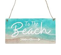 Second Ave To The Beach Wooden Hanging Rectangle Home Shed Sign Plaque