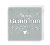 Second Ave To The Best Grandma Flower Mother's Day Square Grandma Greetings Card