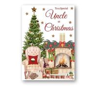 Second Ave Uncle Christmas Home Fireplace Xmas Holiday Festive Greetings Card