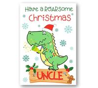 Second Ave Uncle Dinosaur Children's Kids Christmas Xmas Holiday Festive Greetings Card