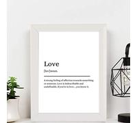 Second Ave White Framed A4 Love Definition Quote Word Wall Art Print Birthday Gift Home Decor
