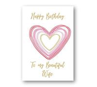 Second Ave Wife Birthday Card For Her Greetings Card - Shadow Heart Design
