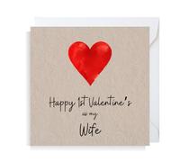 Second Ave Wife Heart 1st Valentine's Square Valentine's Day Greetings Card