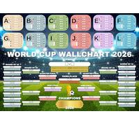 Second Ave World Football Soccer Wall Chart 2026 USA America Championship Tournament Cup Schedule Tracking Planner Poster (A3 Size)