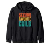 Second Favorite Child Retro Sister Brother Siblings Twins Zip Hoodie