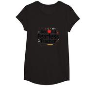 Second Fearless Teacher: Inspiring Educator Gift T-Shirt, Girls, Black, Medium