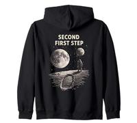 Second First Step Astronaut Moon Landing Space Lunar Zip Hoodie