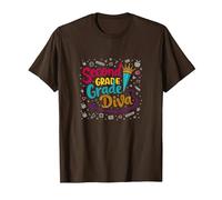 Second Grade Diva: Sassy School Star for Young Learners T-Shirt, Men, Brown, XXL