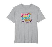 Second Grade Diva: Sassy School Star for Young Learners T-Shirt, Men's Big and Tall, Heather Grey, 3X Tall