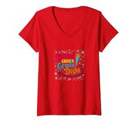 Second Grade Diva: Sassy School Star for Young Learners V-Neck T-Shirt, Women, Red, XL