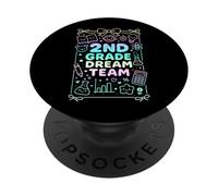 Second Grade Dream Team Back To School Reading Math Science PopSockets Adhesive PopGrip