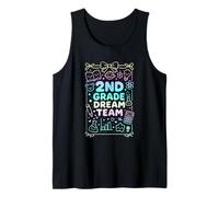 Second Grade Dream Team Back To School Reading Math Science Tank Top