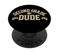 Second Grade Dude Gamer Football Back to School Apparel PopSockets Adhesive PopGrip