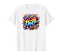 Second Grade First Day Back to School Colorful Elementary Value Graphic T-Shirt, Men, White, XL