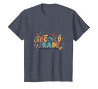 Second Grade Fun Begins Today: Colorful School Adventure T-Shirt, Kids, Heather Blue, 2 Years