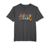 Second Grade Fun Begins Today: Colorful School Adventure T-Shirt, Men's Big and Tall, Dark Heather Grey, 4X Tall