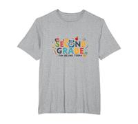 Second Grade Fun Begins Today: Colorful School Adventure T-Shirt, Men's Big and Tall, Heather Grey, 6X Tall