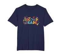 Second Grade Fun Begins Today: Colorful School Adventure T-Shirt, Men's Big and Tall, Navy, 3X Tall