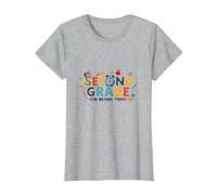Second Grade Fun Begins Today: Colorful School Adventure T-Shirt, Women, Heather Grey, L