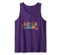 Second Grade Fun Begins Today: Colorful School Adventure Tank Top, Men, Purple, L