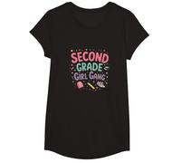 Second Grade Girl Gang: Fun School Squad for Young Girls T-Shirt, Girls, Black, Medium