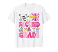 Second Grade Girls Back to School First Day Student Rainbow Value Graphic T-Shirt