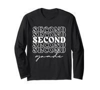 Second Grade Groovy Teachers Students Welcome Back to School Long Sleeve T-Shirt