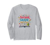 Second Grade Here I Come: School Adventure Begins Long Sleeve T-Shirt, Adult Unisex, Heather Grey, M