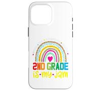 Second Grade Is My Jam 1st Day Of 2nd Grade Rainbow Teacher Case for iPhone 16 Pro Max