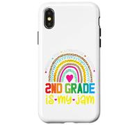 Second Grade Is My Jam 1st Day Of 2nd Grade Rainbow Teacher Case for iPhone X/XS