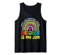 Second Grade is My Jam 1st Day of 2nd Grade Rainbow Teacher Tank Top