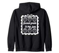 Second Grade is My Jam Strawberry Second Grade Teacher Zip Hoodie
