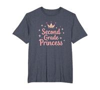 Second Grade Princess Royal Crown Sparkle T-Shirt, Men's Big and Tall, Heather Blue, 6X Tall