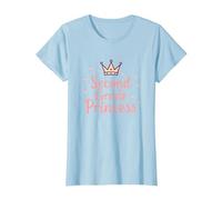 Second Grade Princess Royal Crown Sparkle T-Shirt, Women, Baby Blue, XXL