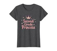Second Grade Princess Royal Crown Sparkle T-Shirt, Women, Dark Heather Grey, XXL