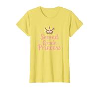 Second Grade Princess Royal Crown Sparkle T-Shirt, Women, Lemon, XXL