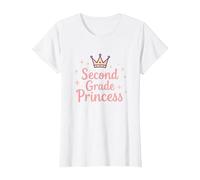 Second Grade Princess Royal Crown Sparkle T-Shirt, Women, White, XXL