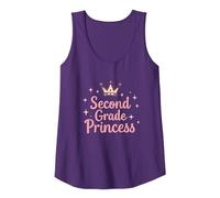 Second Grade Princess Royal Crown Sparkle Tank Top, Women, Purple, XXL