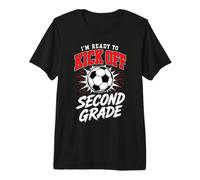 Second Grade Soccer Kick Off Back to School Student 2nd Premium T-Shirt