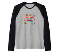 Second Grade Squad Leader Elementary School Pride Raglan Baseball Tee, Men, Black/Athletic Heather, L