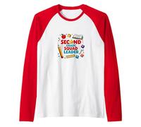 Second Grade Squad Leader Elementary School Pride Raglan Baseball Tee, Men, Red/White, S