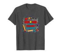 Second Grade Squad Leader Elementary School Pride T-Shirt, Men, Dark Heather Grey, 6XL