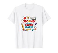 Second Grade Squad Leader Elementary School Pride T-Shirt, Men, White, 6XL